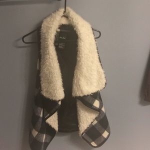Faux Fur Plaid Vest